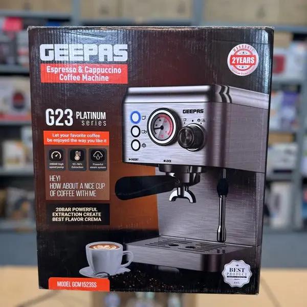 GEEPAS Espresso & Cappuccino Coffee Machine Model GCM1523SS Murukali.com