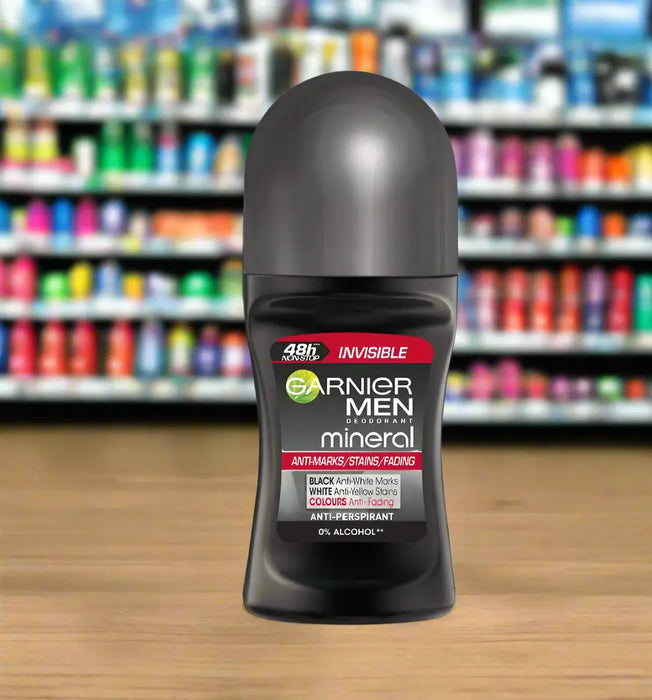 Garnier Men Mineral Invisible Anti-Marks Roll-On Antiperspirant Deodorant 50ml Murukali.com