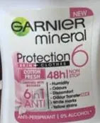 Garnier Mineral Protection 6 Cotton Fresh Anti-Perspirant Roll-On Deodorant for women 50ml Murukali.com