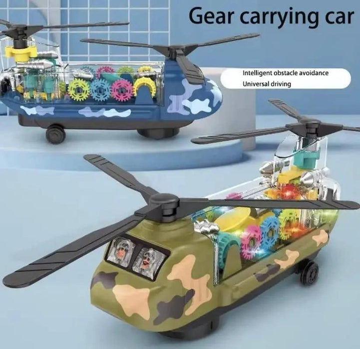 Gears Transporter Helicopter Airplane Vehicle Toy for Kids Murukali.com