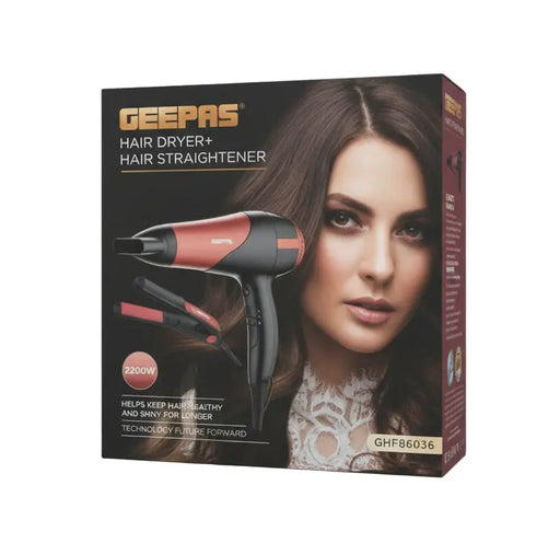 Geepas 2-in-1 Hair Dryer & Hair Straightener Combo Set – Model GHF86036 Murukali.com