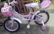 Girls' Pink Kids Bicycle with Training Wheels and Basket  for Ages 3-5 Murukali.com