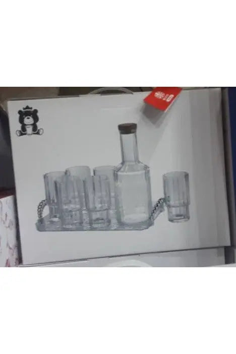 Glass Decanter Set with Serving Tray 6pcs of Glasses Murukali.com