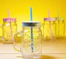 Glass Jar with Straw murukali.com