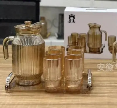 Glass Pitcher Set of 6pcs Glasses and Jug Murukali.com