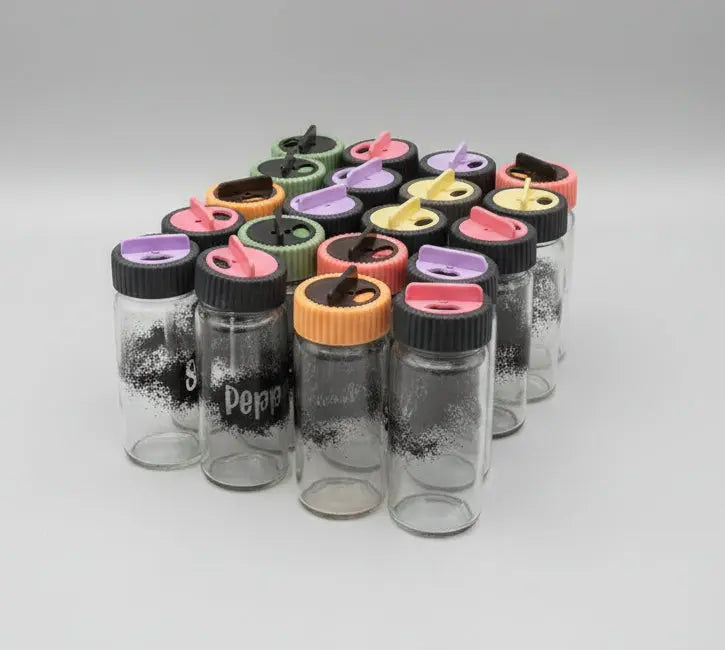 Glas Gewürzdosen mit bunten Deckeln 1Stk 244ml