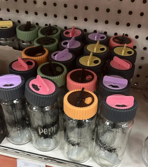 Glass Spice Jars with Colorful Lids 1pcs 244ml