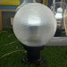 Globe-shaped outdoor lamp on a black metal base Murukali.com