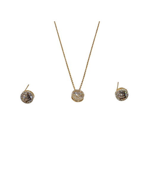 Gold Circlef necklace&Earrings Set murukali.com