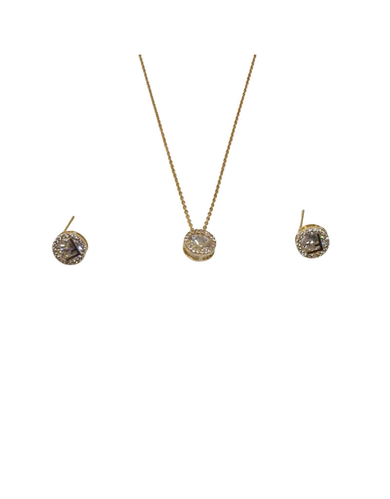 Gold Circlef necklace&Earrings Set murukali.com