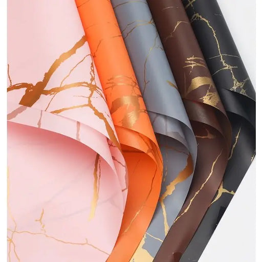 Gold Marble Waterproof Flower Wrapping Paper Murukali.com