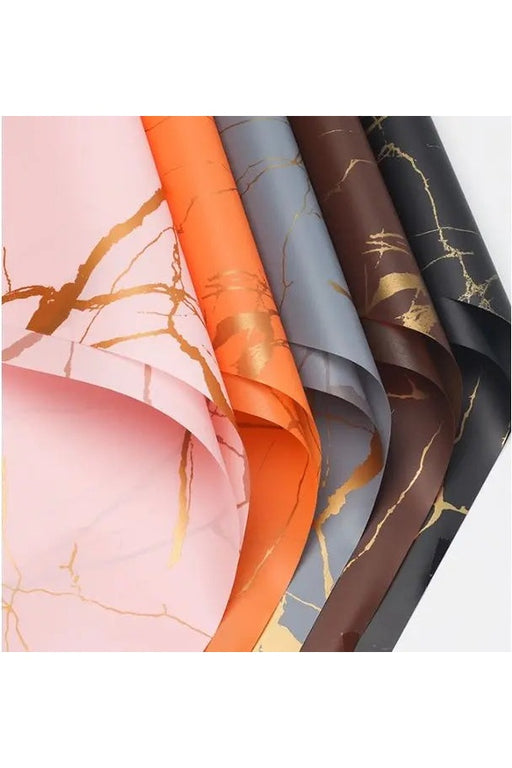 Gold Marble Waterproof Flower Wrapping Paper Murukali.com