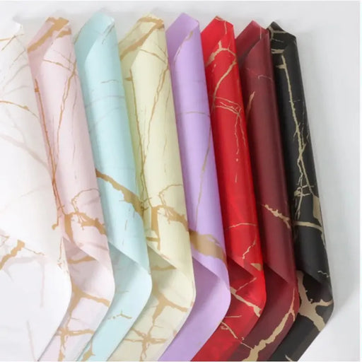 Gold Marble Waterproof Flower Wrapping Paper Murukali.com