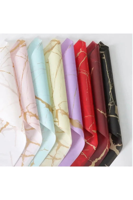 Gold Marble Waterproof Flower Wrapping Paper Murukali.com