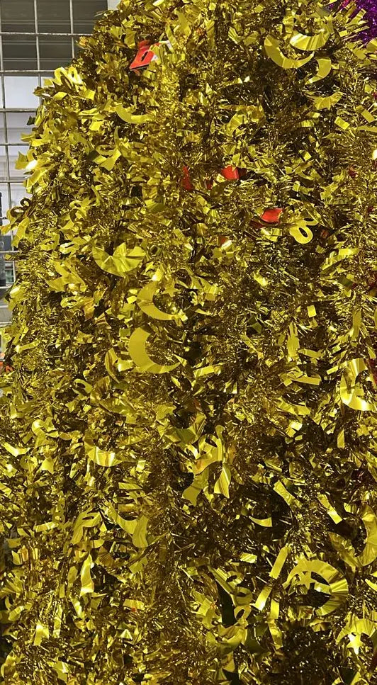 Gold Metallic Christmas Tinsel Garland Decoration 1pc Murukali.com
