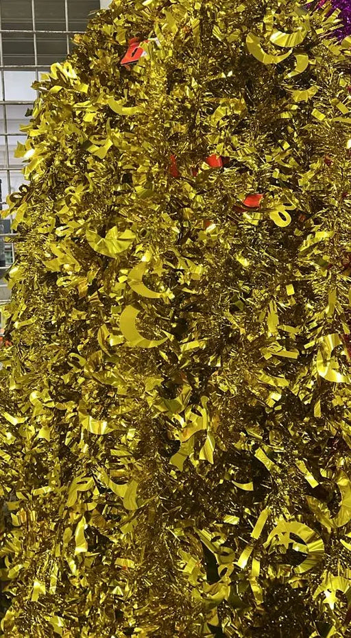 Gold Metallic Christmas Tinsel Garland Decoration 1pc Murukali.com