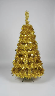 Gold Metallic Christmas Tinsel Garland Decoration 1pc Murukali.com