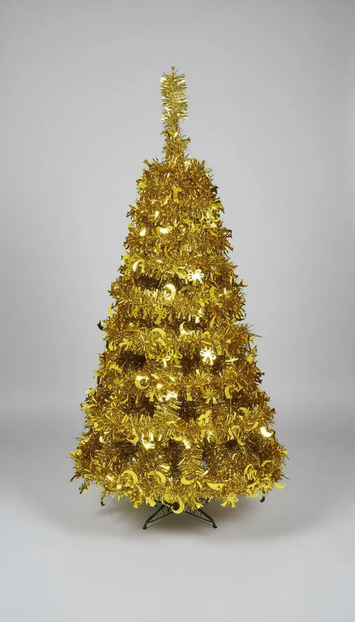 Gold Metallic Christmas Tinsel Garland Decoration 1pc Murukali.com