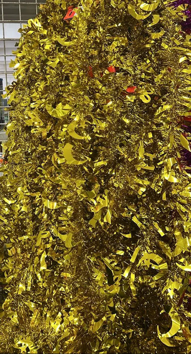 Gold Metallic Christmas Tinsel Garland Decoration 1pc Murukali.com