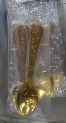 Gold Stainless Steel Spoon Set of 6pcs Murukali.com