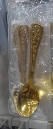 Gold Stainless Steel Spoon Set of 6pcs Murukali.com