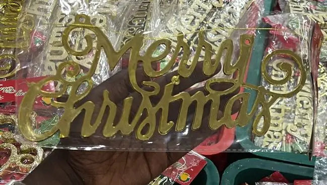 Gold “Merry Christmas” Sign Decoration Murukali.com