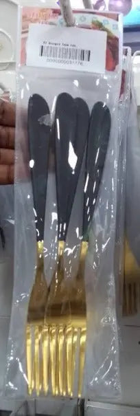 Gold and Black Stainless Steel Fork Set of 6pcs Murukali.com