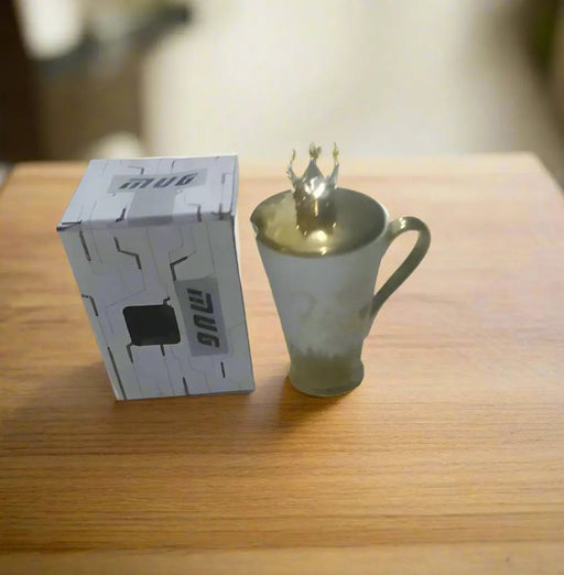 Golden King/Queen Ceramic Mug with Crown Lid – Elegant Coffee & Tea Cup Murukali.com