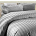 Grey Satin Stripe Duvet Quilt Cover Bedding Set murukali.com