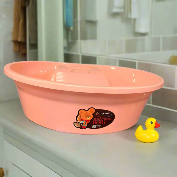 Guige Raccoon Baby Wash Basin - Pink, Durable & Spacious Murukali.com