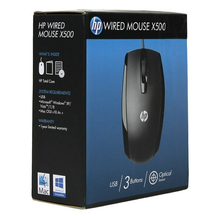 HP Wired Mouse X500 USB 3butons Optical Sensor murukali.com