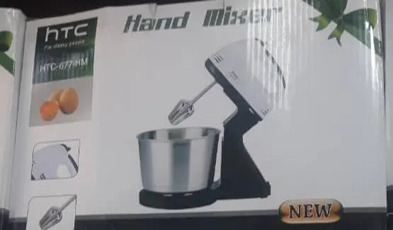 HTC Hand Mixer HTC-677-HM with Stainless Steel Bowl – Powerful Kitchen Mixer Murukali.com