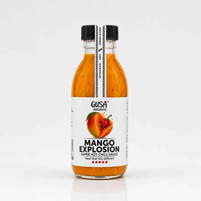 GUSA Mango Explosion Super Hot Chilli Sauce 150ml bottle