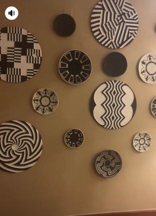 Hande Made Wall Decor Black&White Mix set of 9 murukali.com