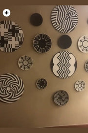 Hande Made Wall Decor Black&White Mix set of 9 murukali.com