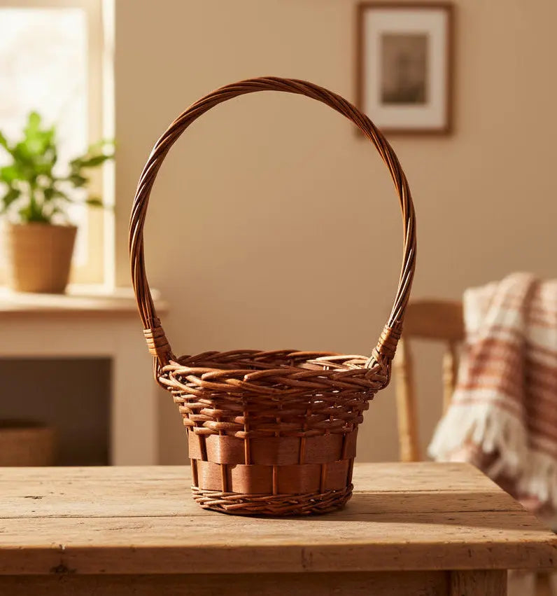 Handwoven Cane Basket – Durable & Stylish Medium size Murukali.com