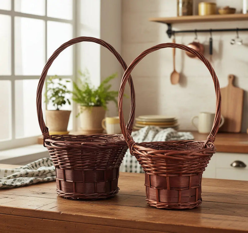 Handwoven Rattan Storage Fruit Basket Large size Murukali.com