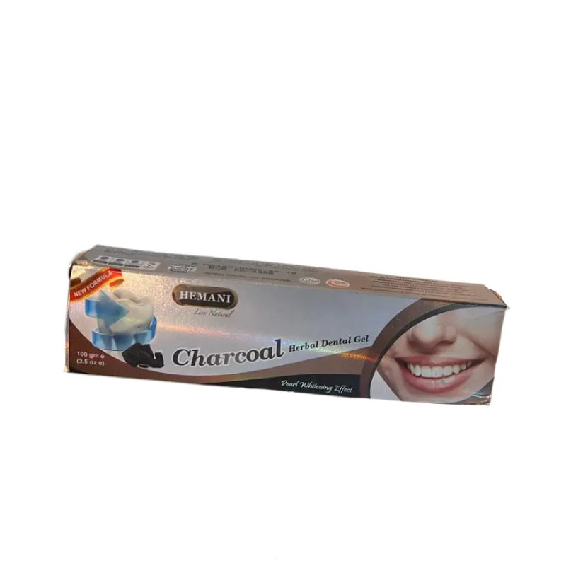 Hemani Charcoal Herbal Dental Gel Toothpaste (100g) - Pearl Whitening Effect Murukali.com
