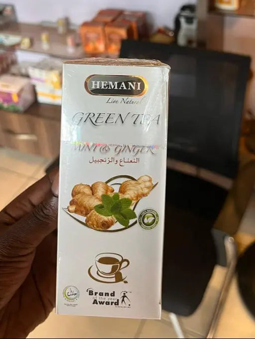 Hemani Green Tea with Mint & Ginger - 100% Natural, 20 Tea Bags Murukali.com
