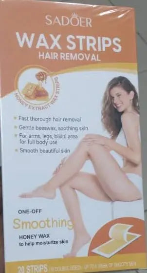 Honey extra wax strips for skin hair removal  1 box contains 20 pieces Murukali