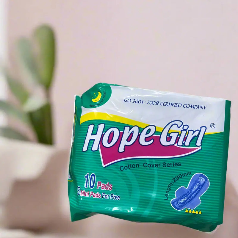 Hope Girl & lady's Cotton Cover Series Sanitary Pads - 290mm, 10 Pads + 5 Mini Pads Free Murukali.com