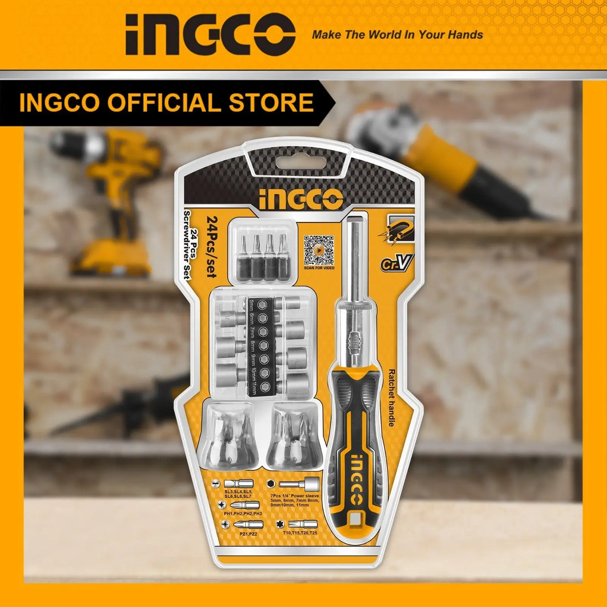 Ingco Screwdriver Racking INGCO 24 IN 1 Ratchet Screwdriver Set - Murukali.com
