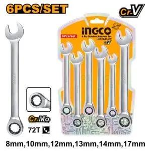 Ingco 6-Piece Ratchet Spanner Set Murukali.com