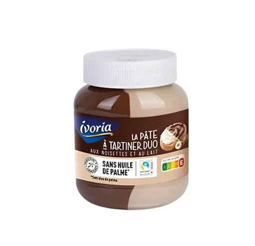 Ivoria Hazelnut Spread Duo (Pâte à tartiner aux noisettes Et Au Lait) 400g Murukali.com