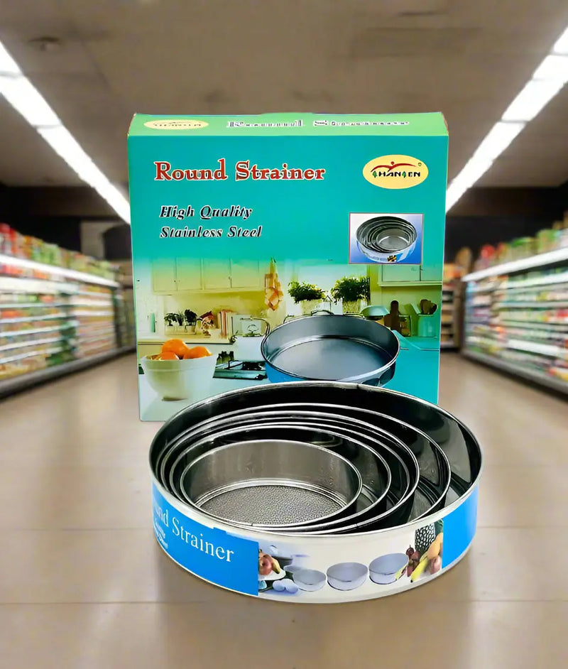 JIA LONG Round Strainer  Stainless Steel Flour Filter 6pcs Murukali.com