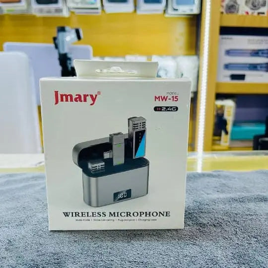 Jmary MW-15 Wireless Microphone – Dual Mic with Charging Case Murukali.com