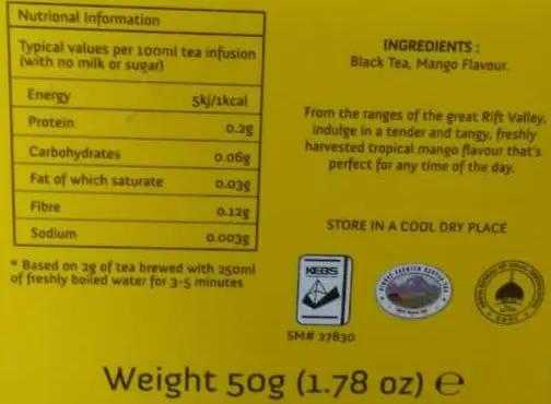 Ketepa Pride Mango Flavoured Black Tea 50g Murukali.com