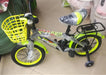 Kids Green & Black Bicycle with Training Wheels and Front Basket for Ages 3-5 Murukali.com