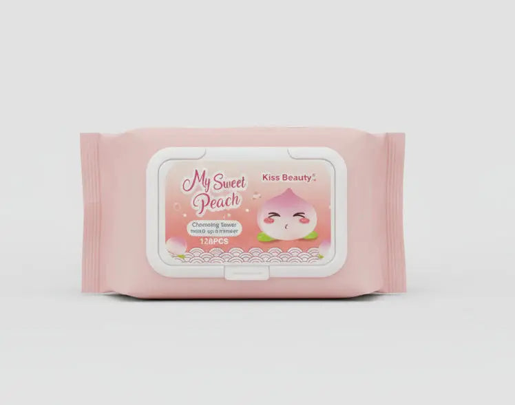 Kiss Beauty My Sweet Peach Cleansing Towel – 120 Pieces