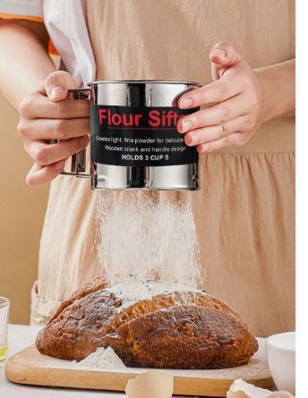 Kitchen Baking Tool - Small Silver Flour Sifter Cup murukali.com